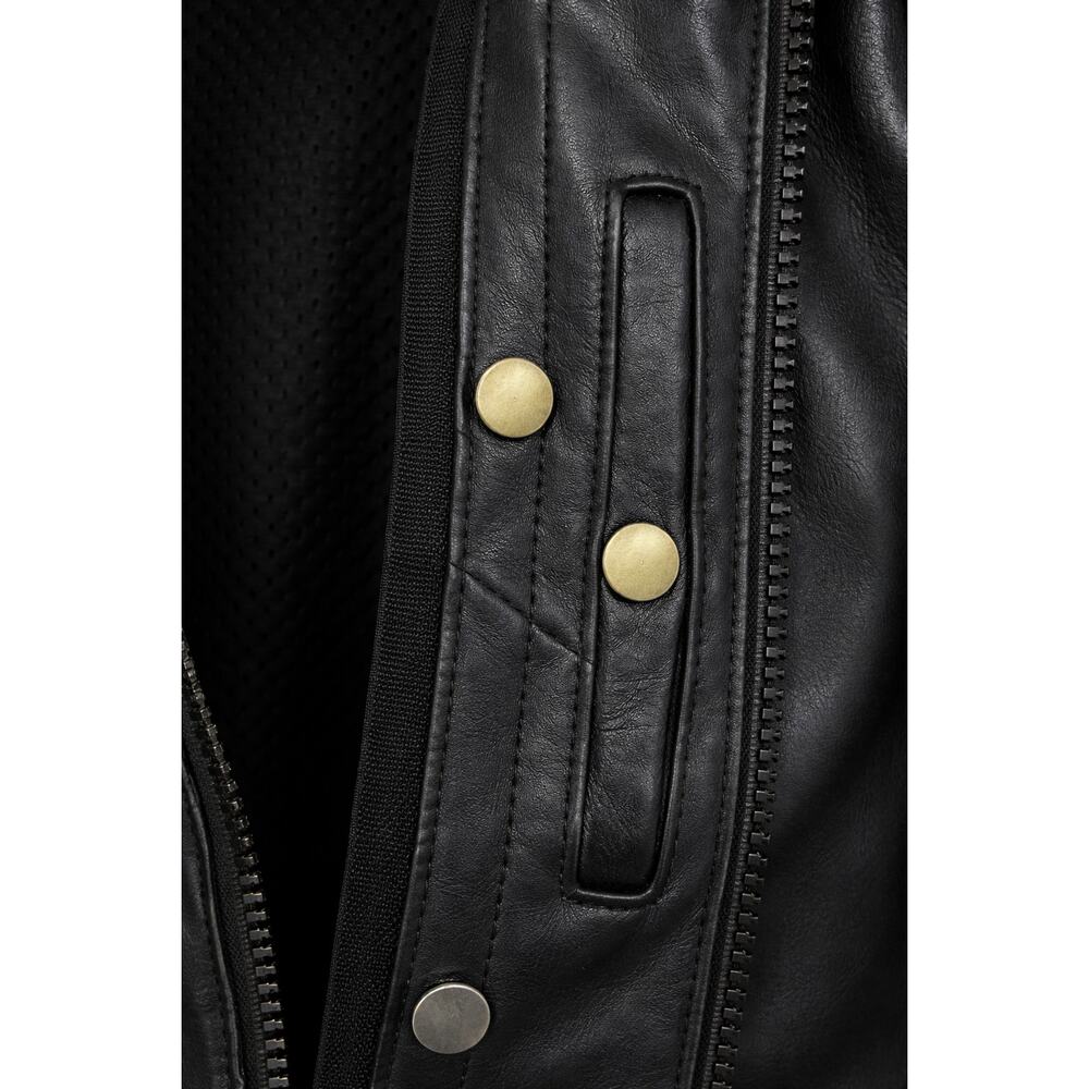 VTG ECHT Ledger Leather Heavy Motorcycle Jacket Mens Size S-M Biker Hein Gerike - Picture 4 of 6